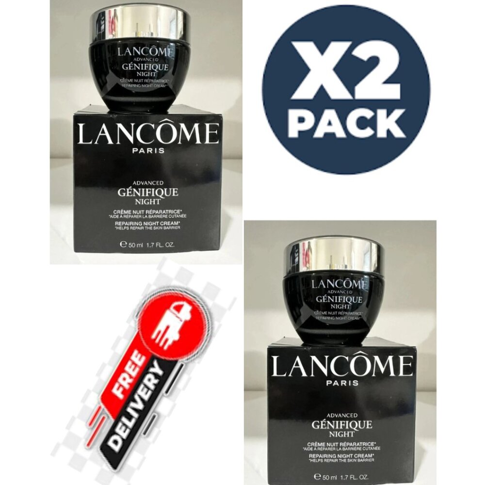 2x Lancome Advanced Genifique Repairing Night Cream 1.69 oz NIB